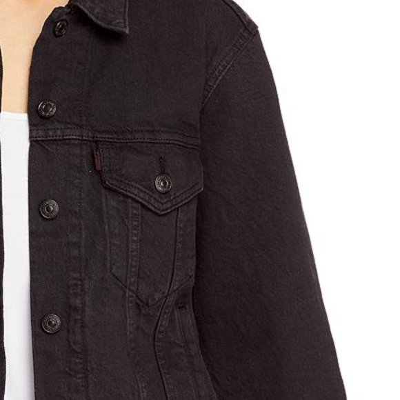 Levi's Black  Wellthread Lightweight Trucker Jacket Womens Small - Picture 6 of 6